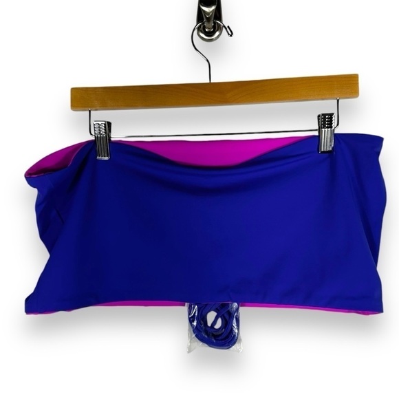 4 for $40 SALE! Fabletics Multi-Wear Bandeau Swim Top, Royal/Pink, Size 3X - Picture 3 of 12